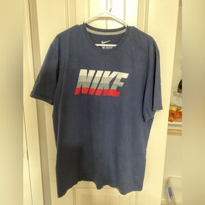 Nike Logo Cotton T-shirt Men’s XXL Navy/red